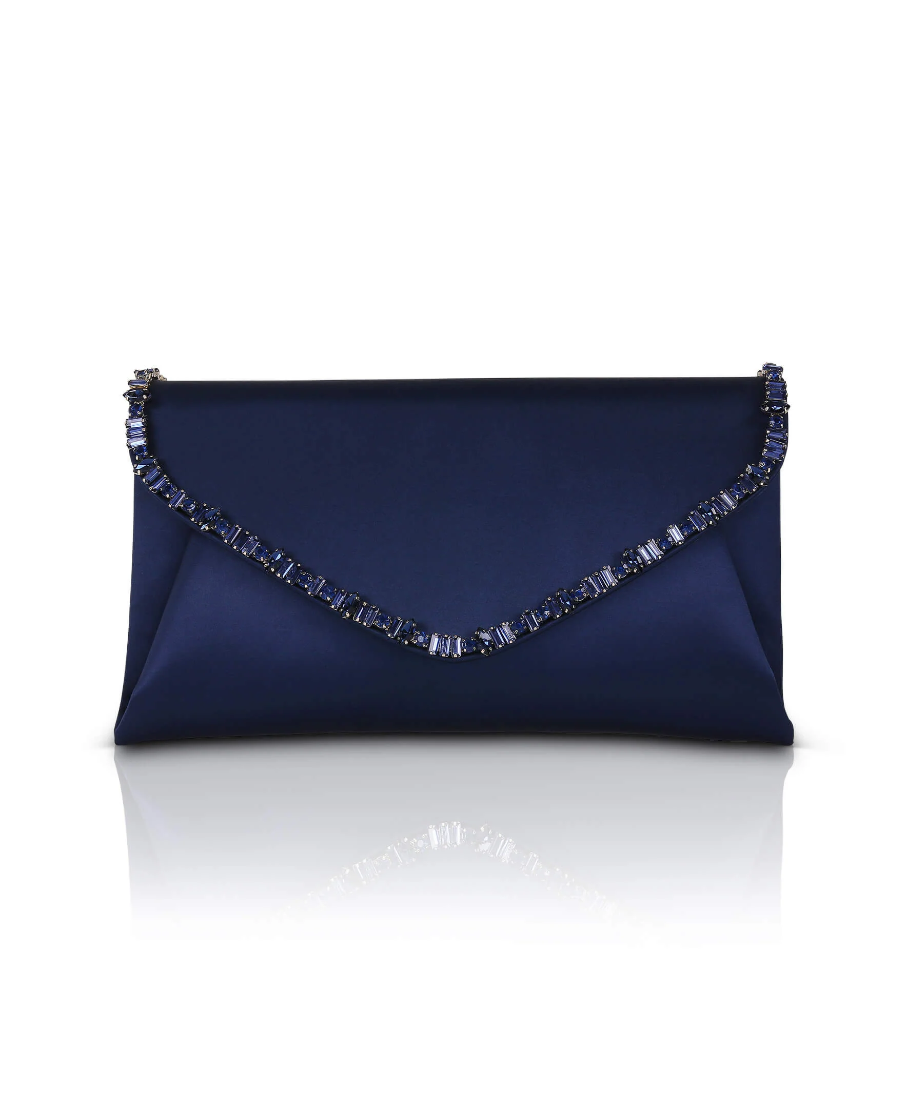 Mika Mixed Crystal Satin Envelope Clutch - Image 17