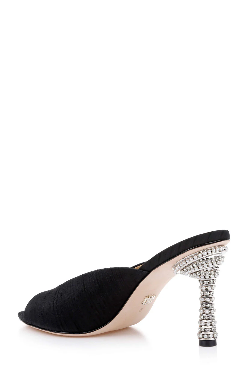 Oakdale Peep-Toe Embellished Heel Mule - Image 9
