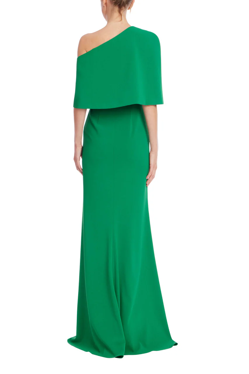 One-Shoulder Drape Trumpet Gown - Image 3