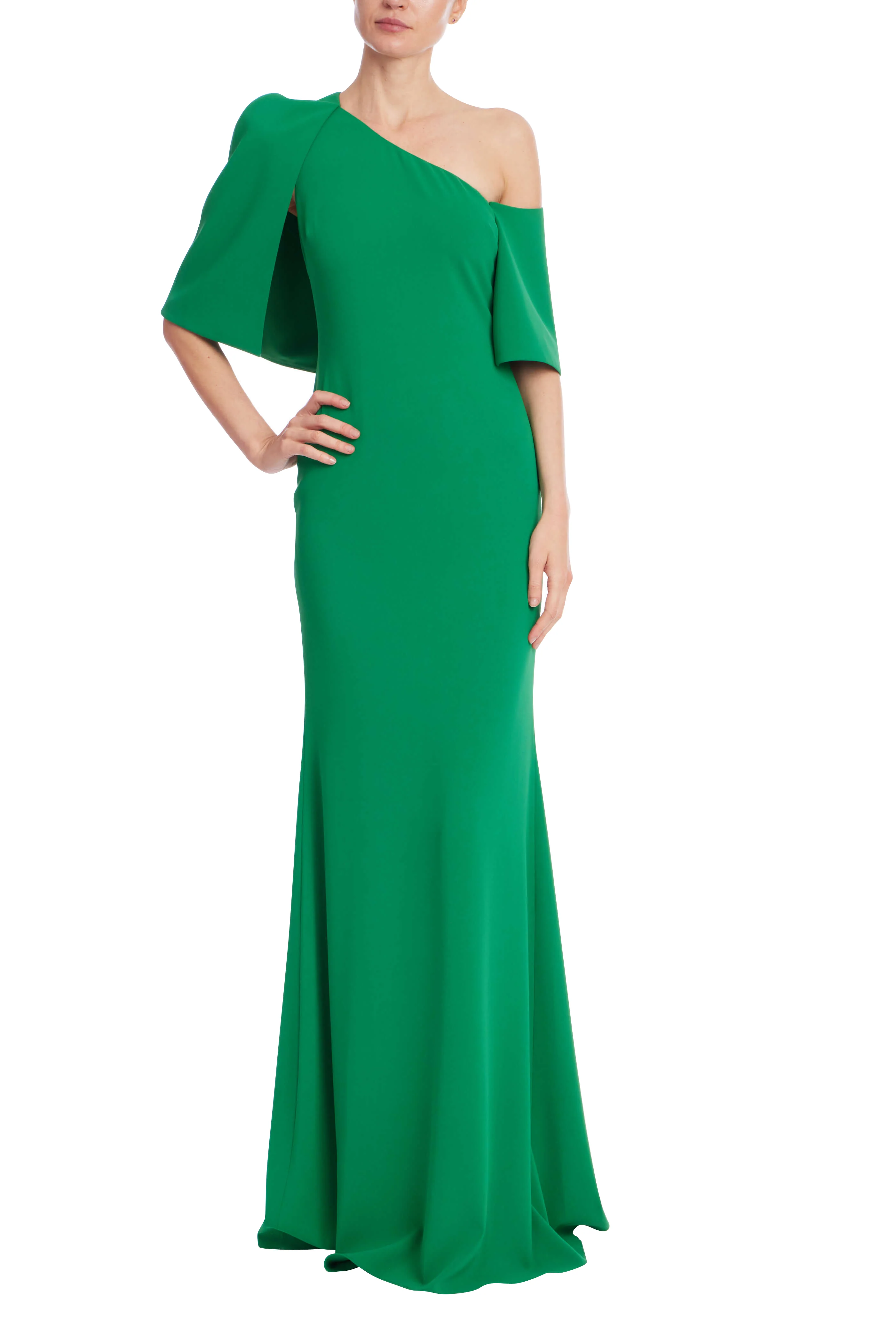 One-Shoulder Drape Trumpet Gown - Image 8