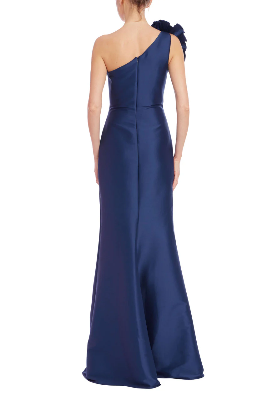 One-Shoulder Draped Bodice Trumpet Gown - Image 3