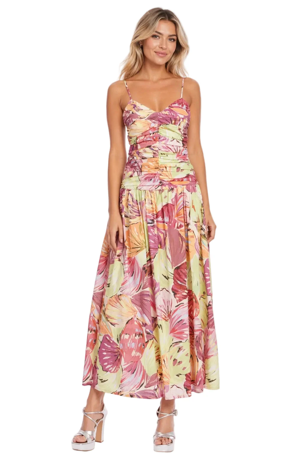 Printed Spaghetti Strap Cotton Day Dress