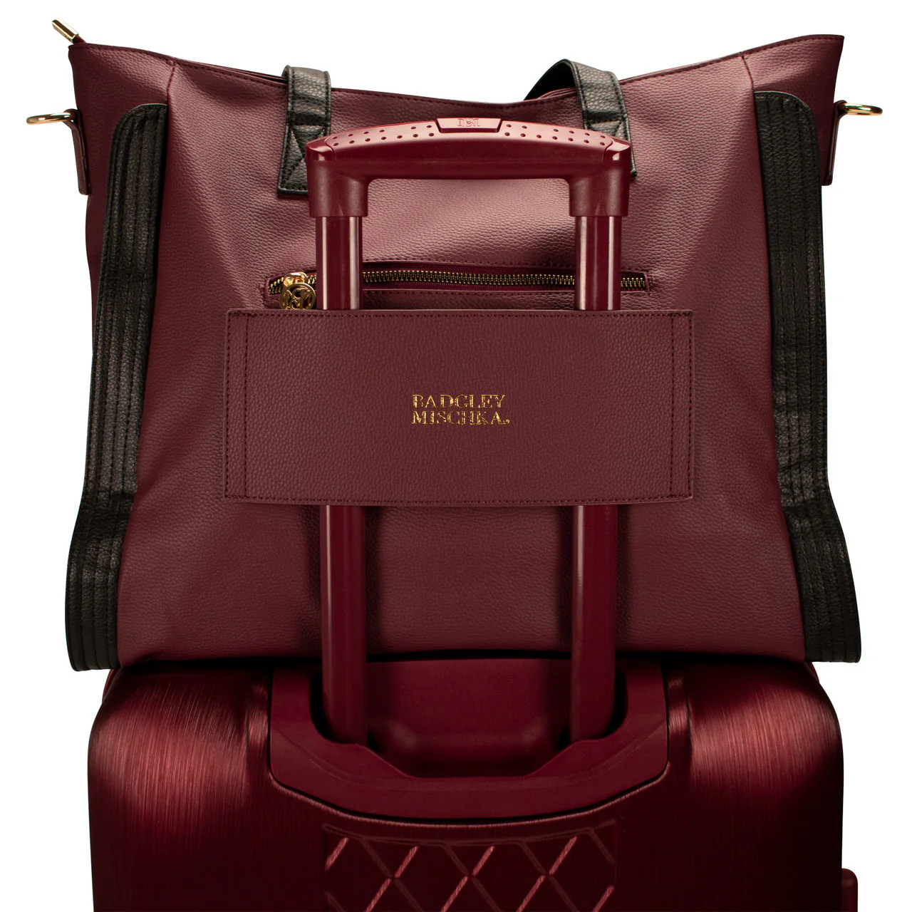 Rose Vegan Leather Travel Tote Weekender Bag - Image 12