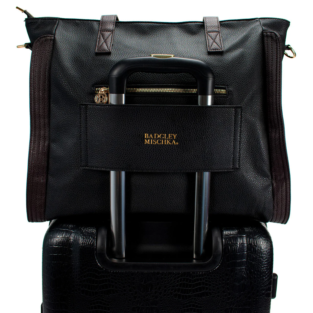 Rose Vegan Leather Travel Tote Weekender Bag - Image 22