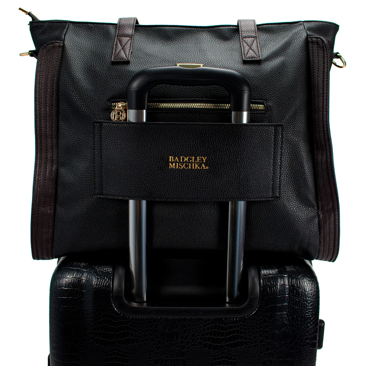 Rose Vegan Leather Travel Tote Weekender Bag - Image 6