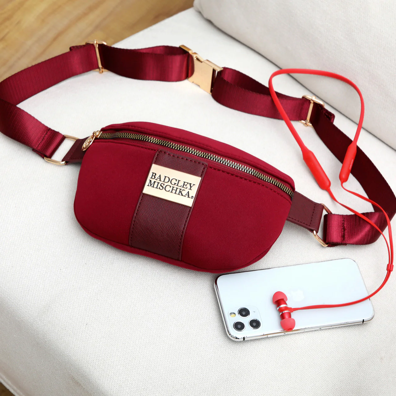 Sage Scuba and Vegan Leather Belt Bag - Image 13
