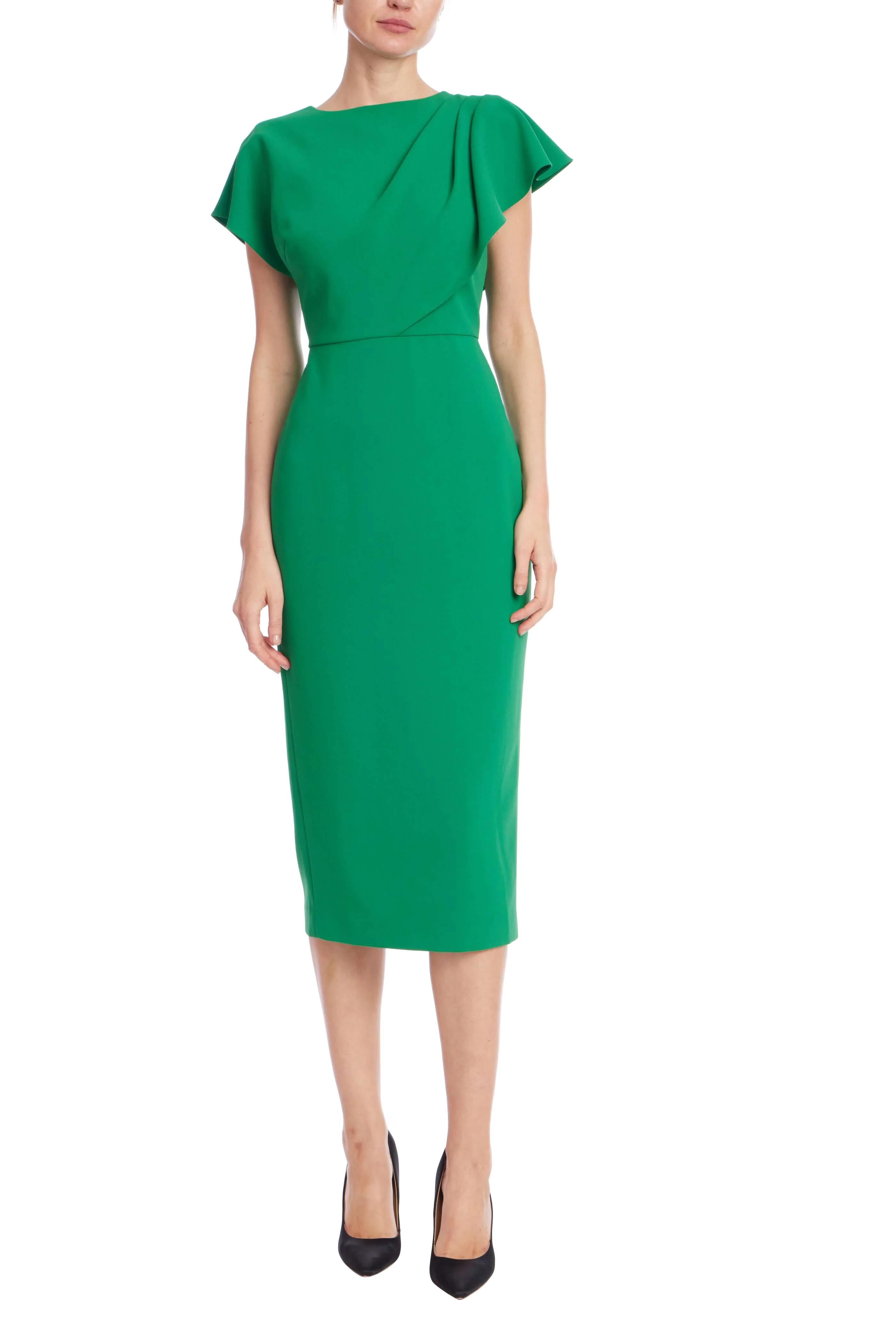 Sculpted One-Side Drape Sheath Dress - Image 10