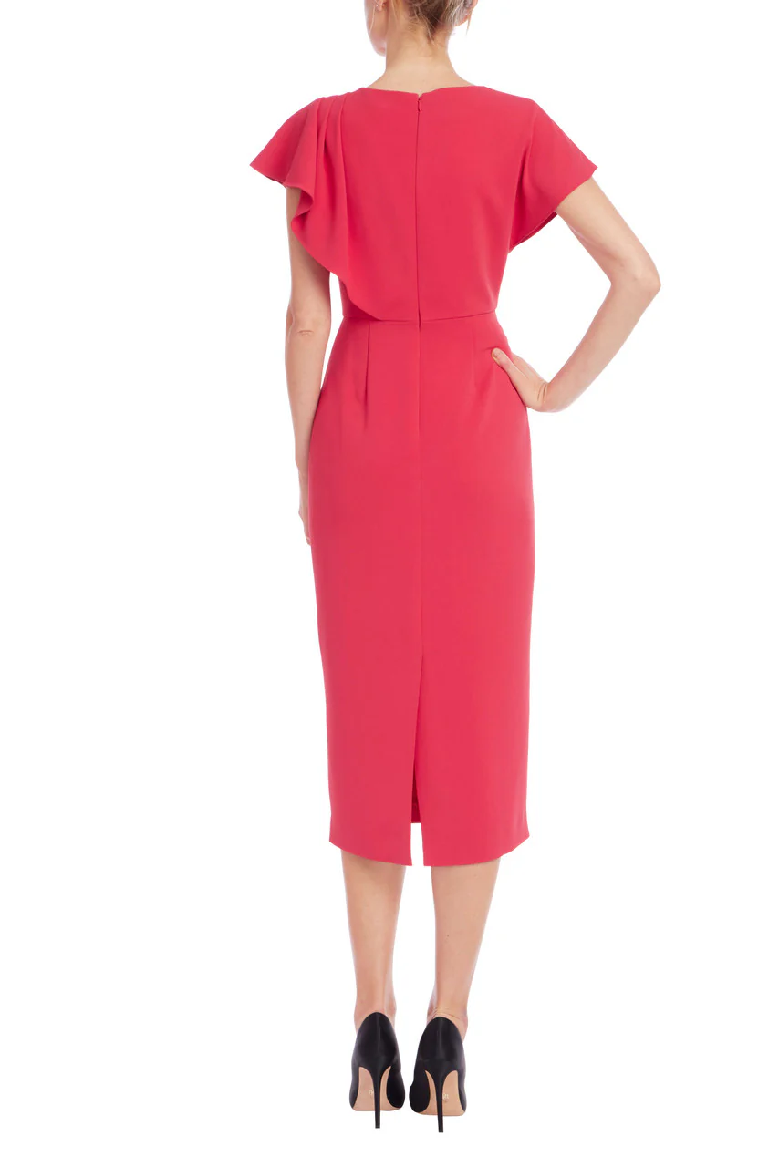 Sculpted One-Side Drape Sheath Dress - Image 3