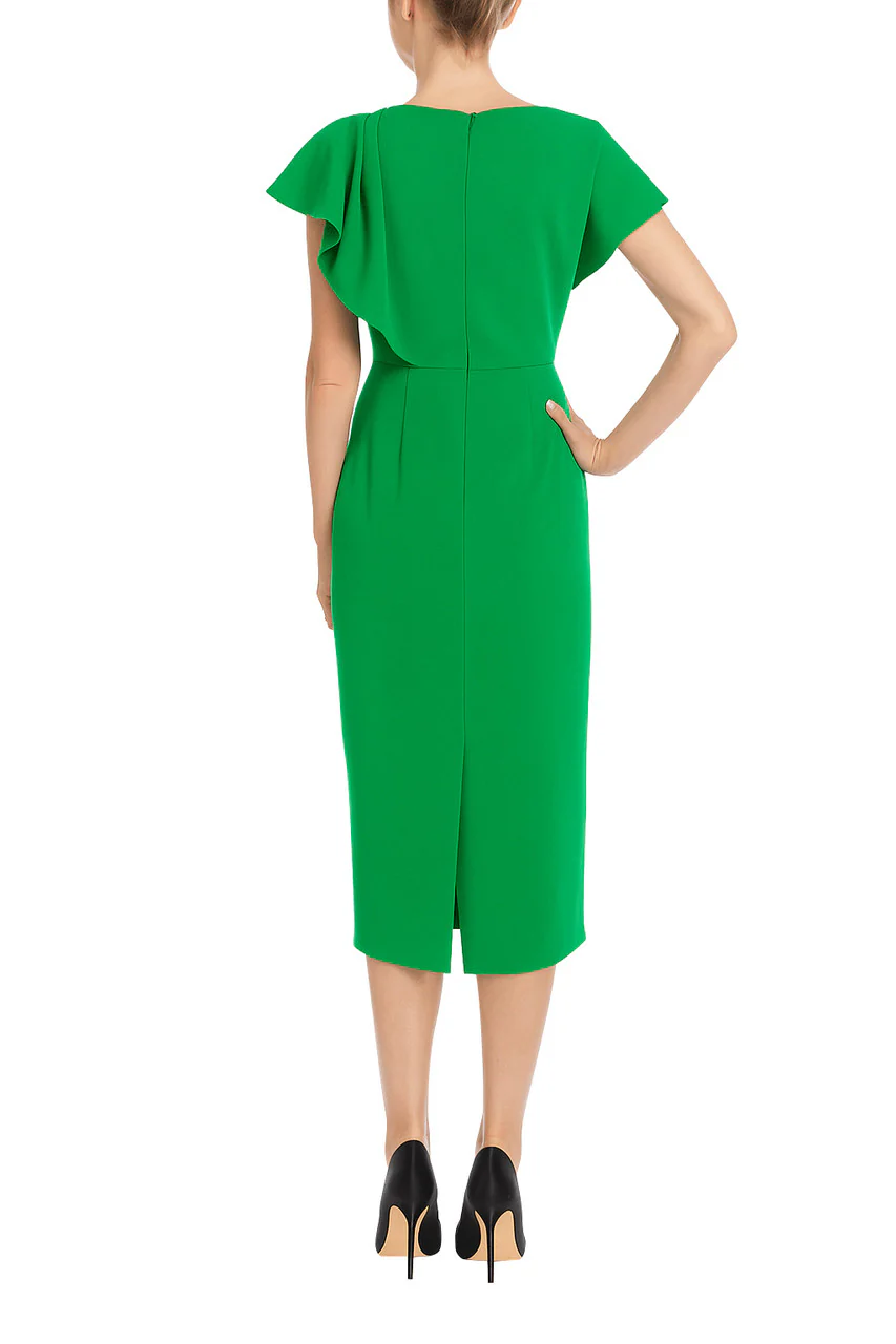 Sculpted One-Side Drape Sheath Dress - Image 6