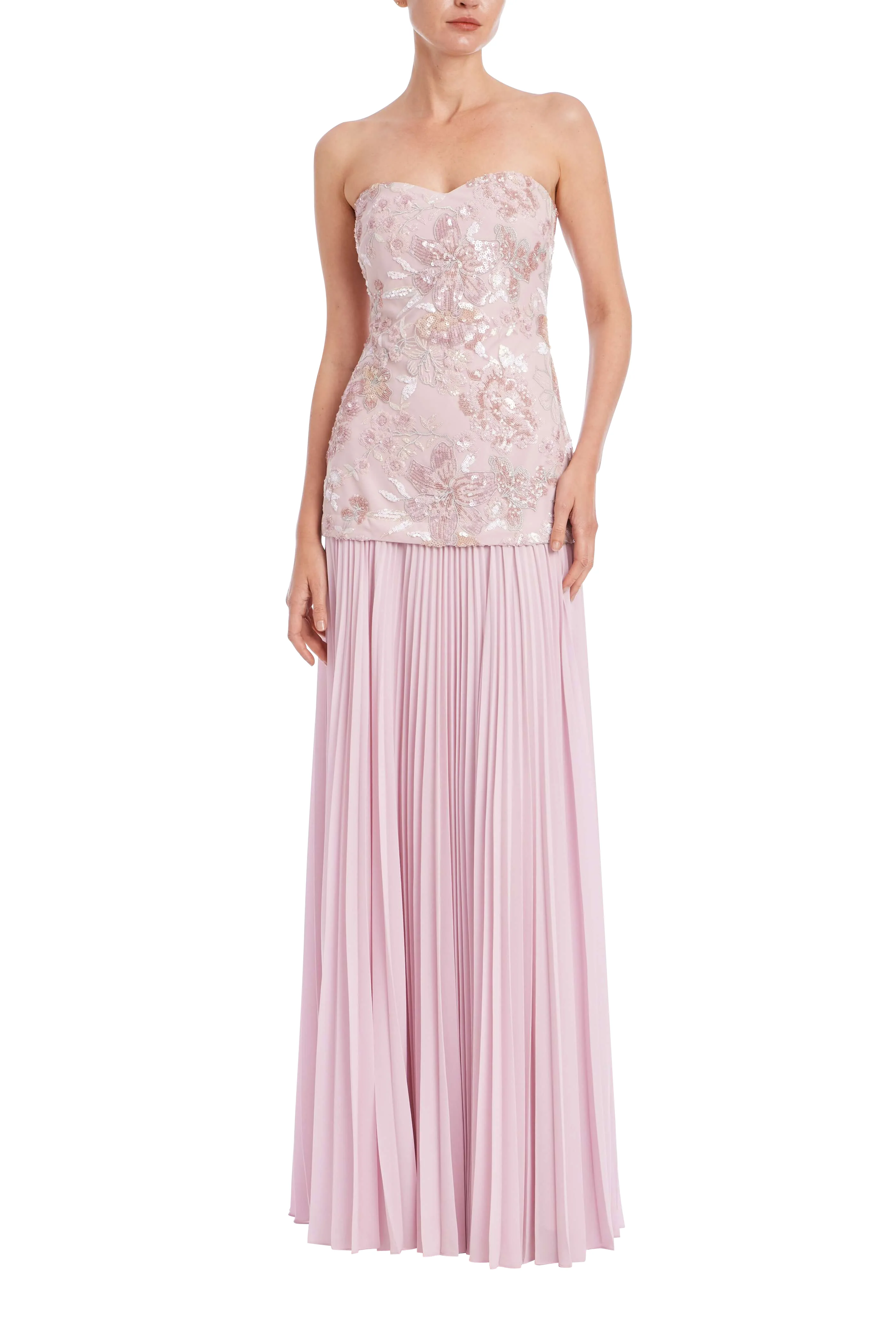 Strapless Beaded Bodice Dropwaist Gown - Image 7