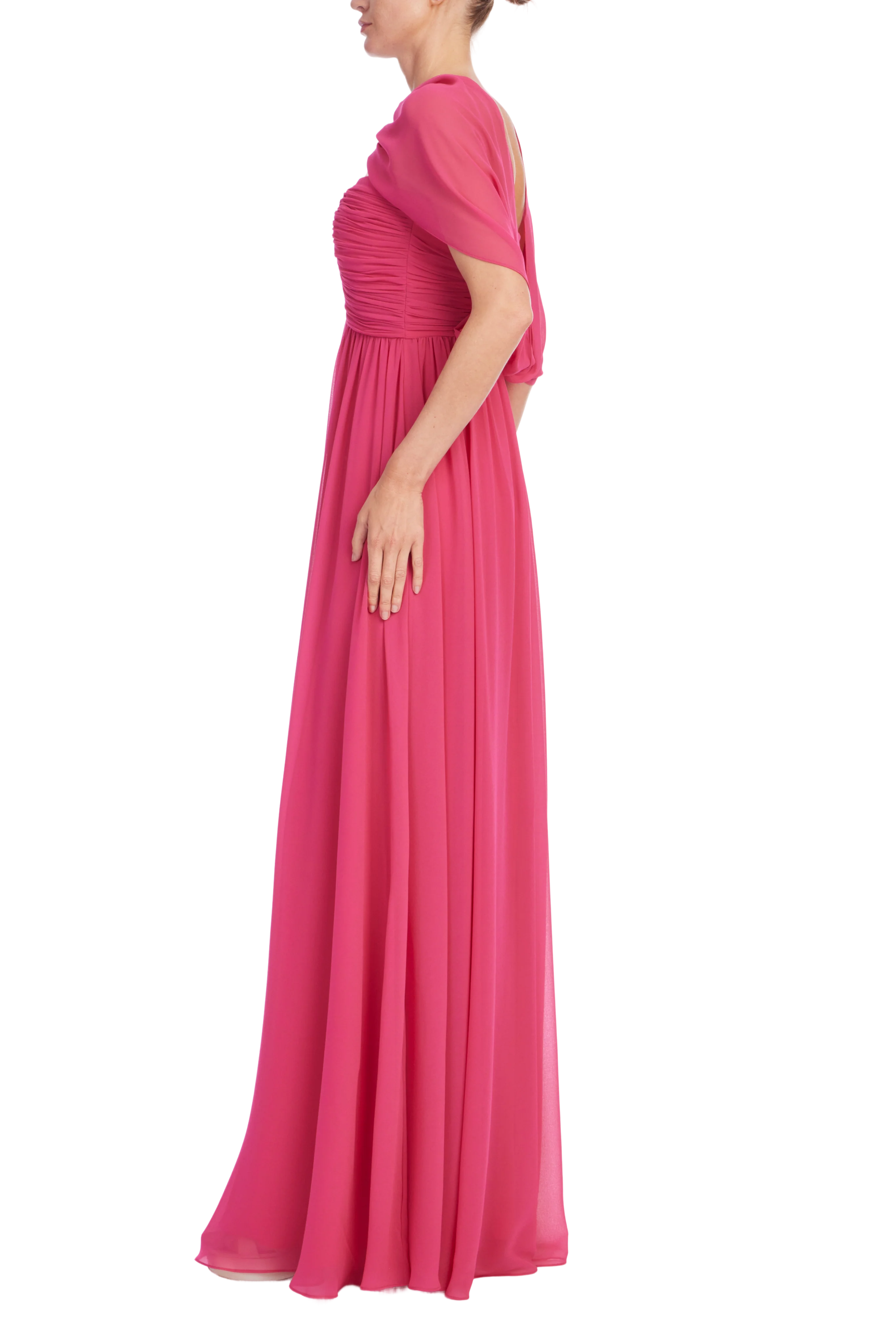 Strapless Draped Scarf Evening Gown - Image 2