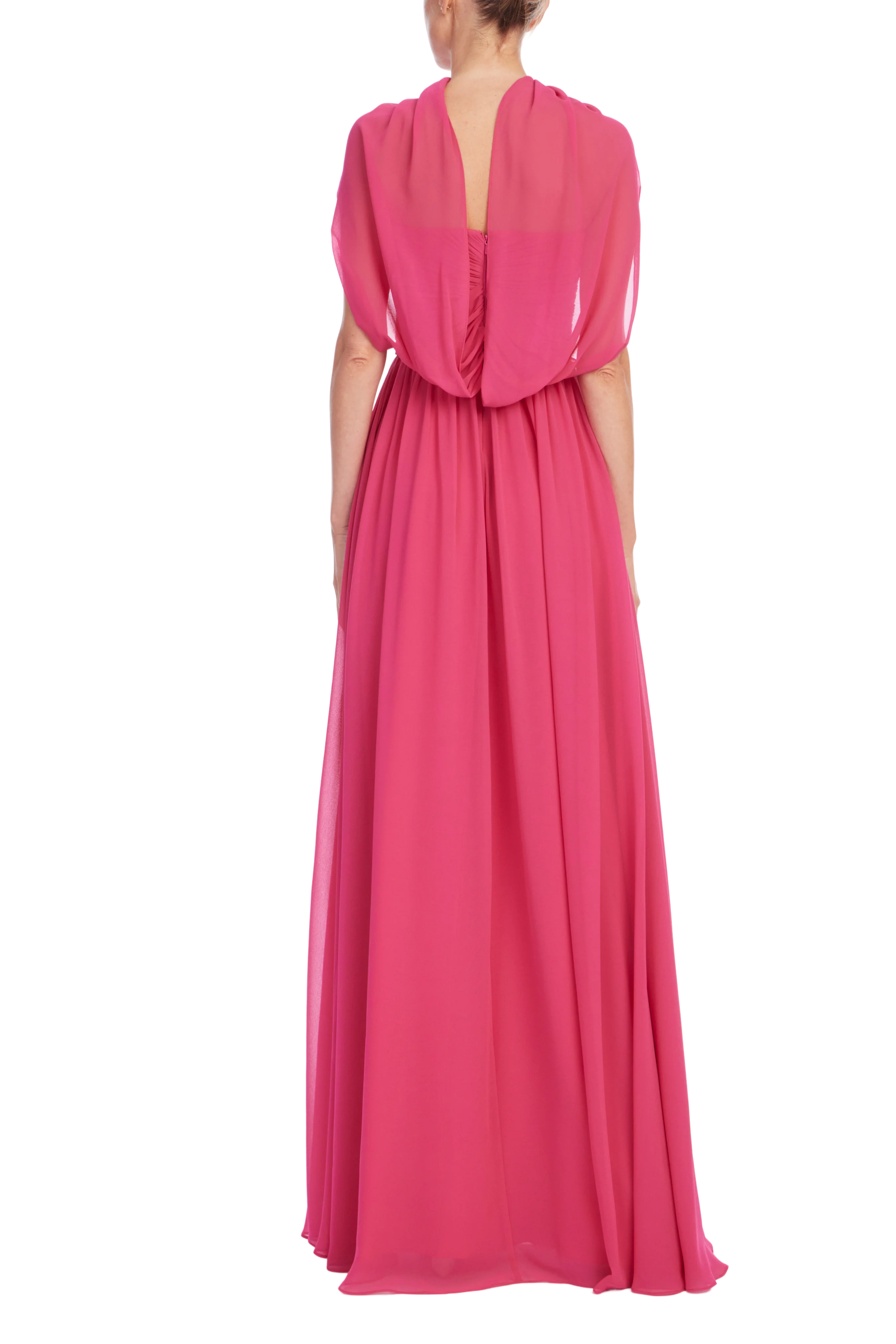 Strapless Draped Scarf Evening Gown - Image 3