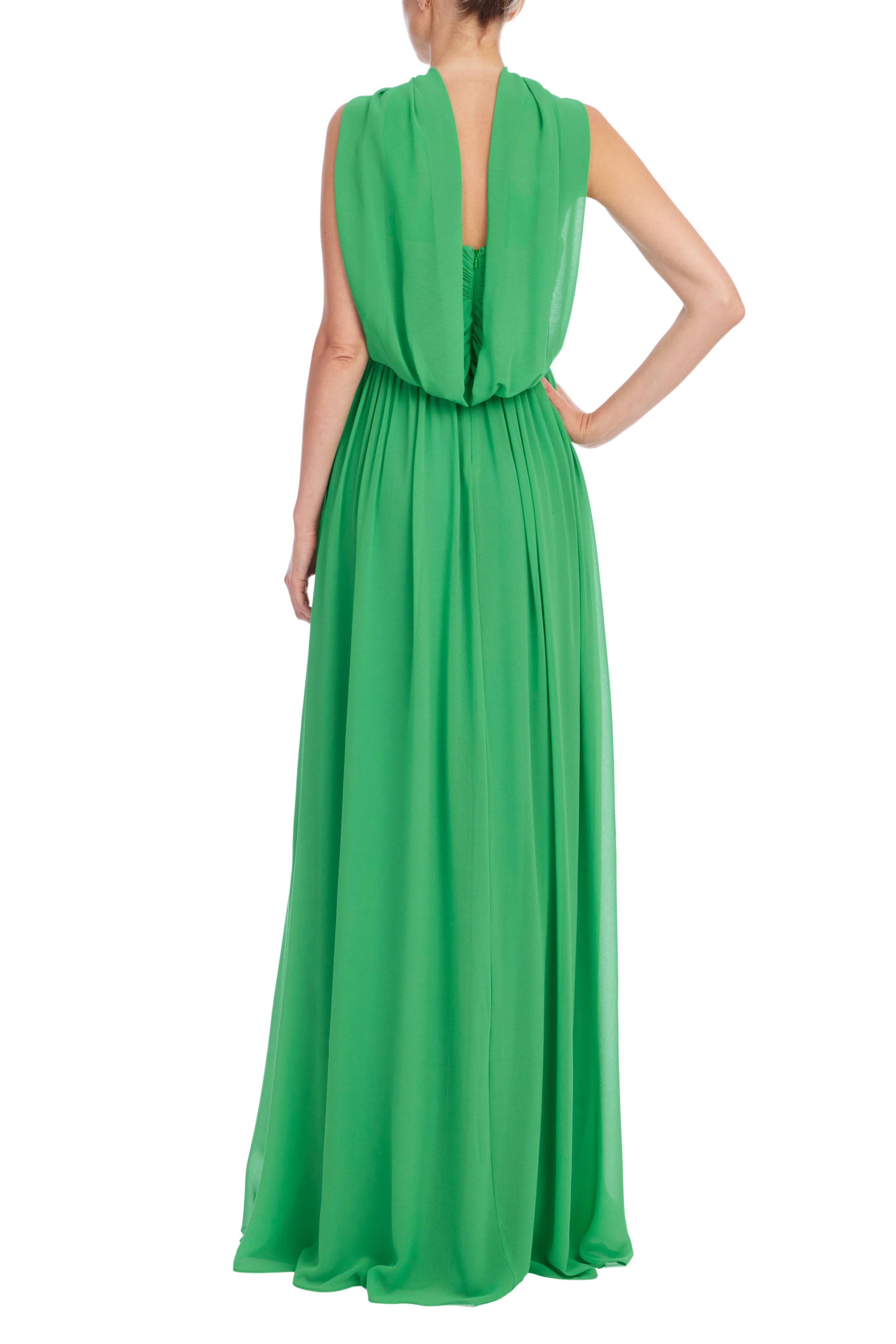 Strapless Draped Scarf Evening Gown - Image 6