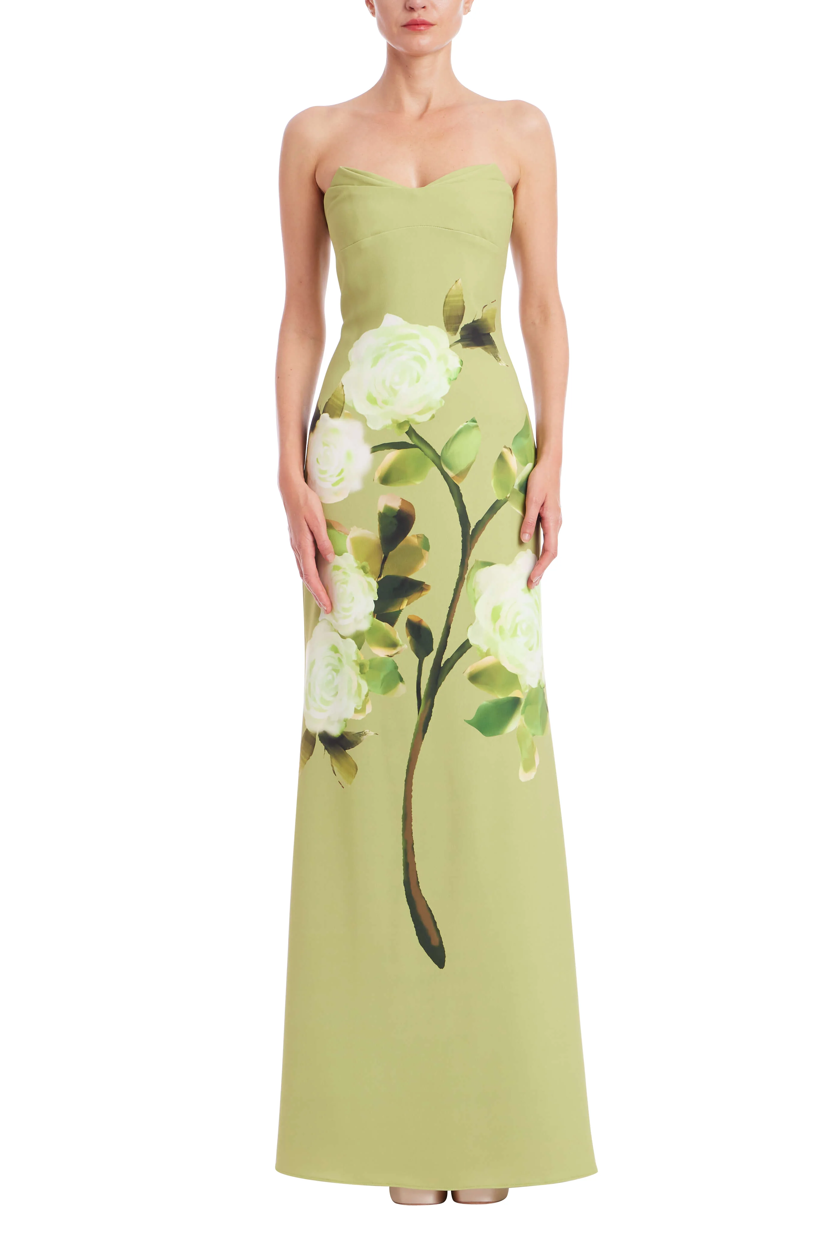 Strapless Floral Print Column Gown - Image 8