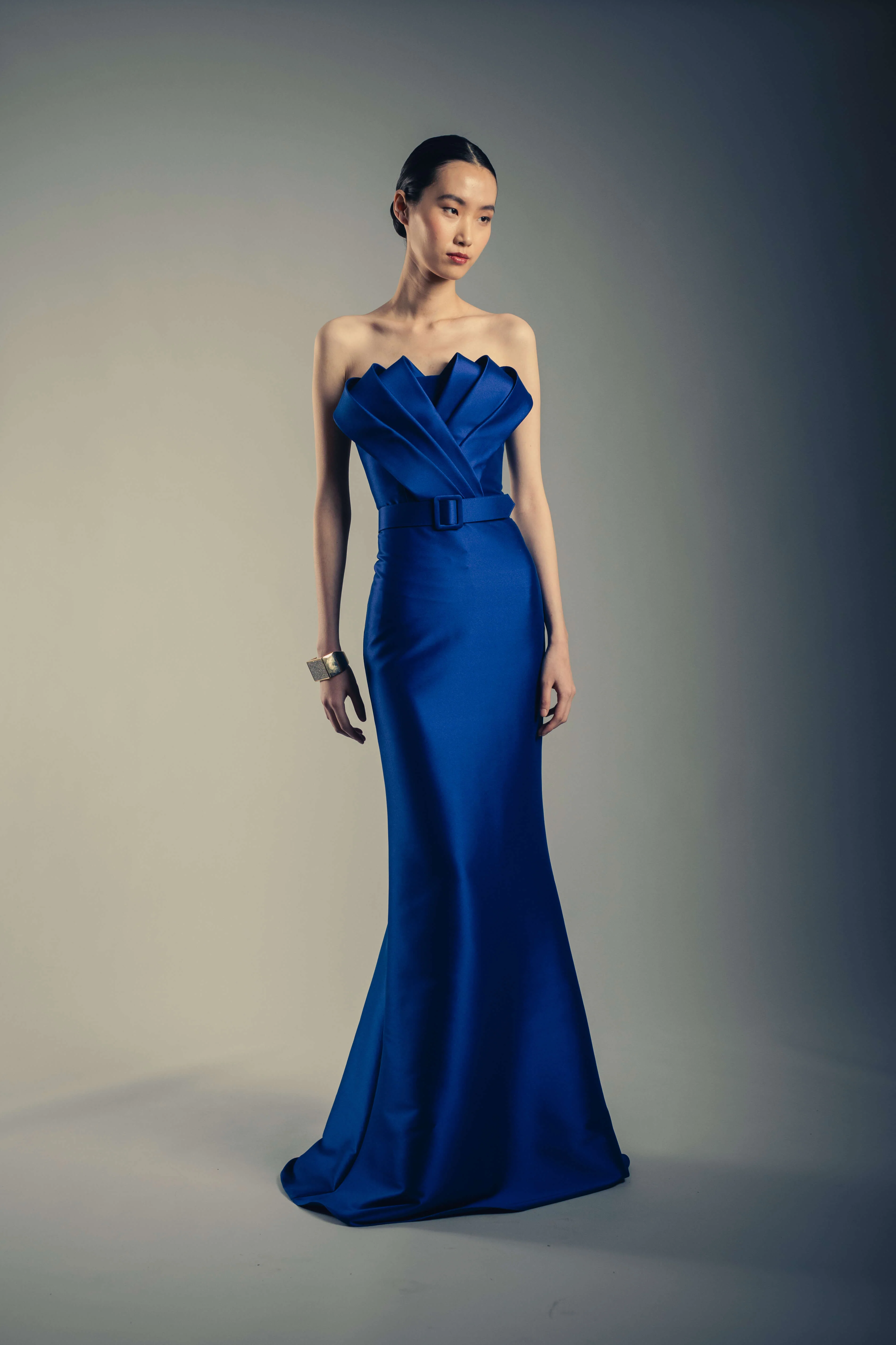 Strapless Mermaid Gown with Architectural Bodice - Image 7