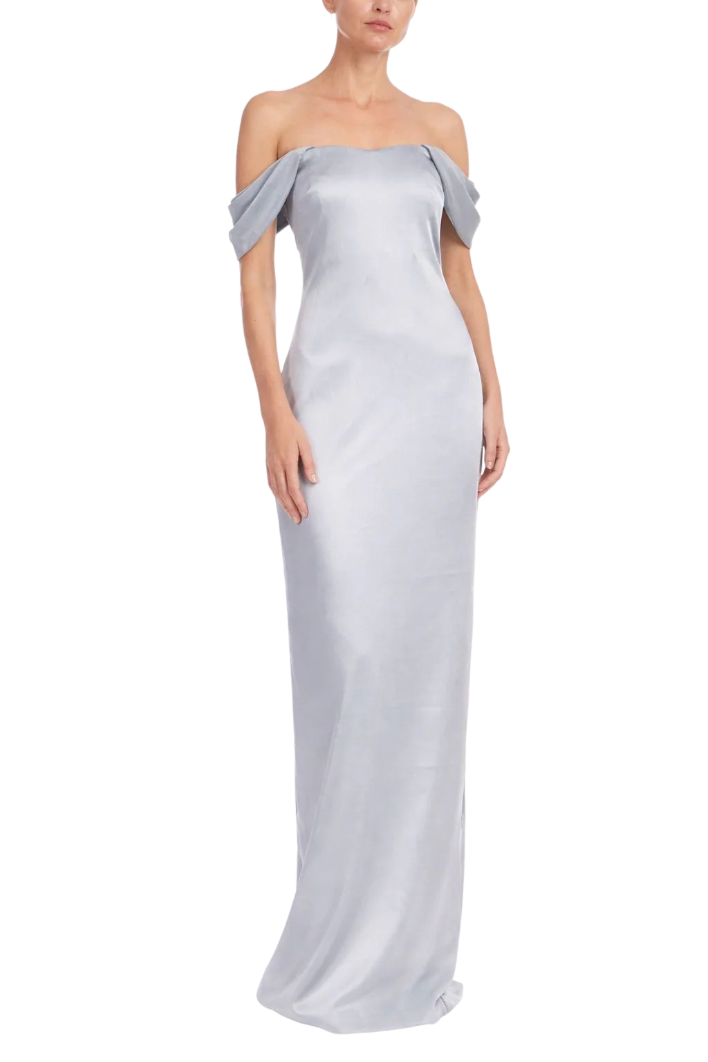 Strapless Off-the-Shoulder Column Gown