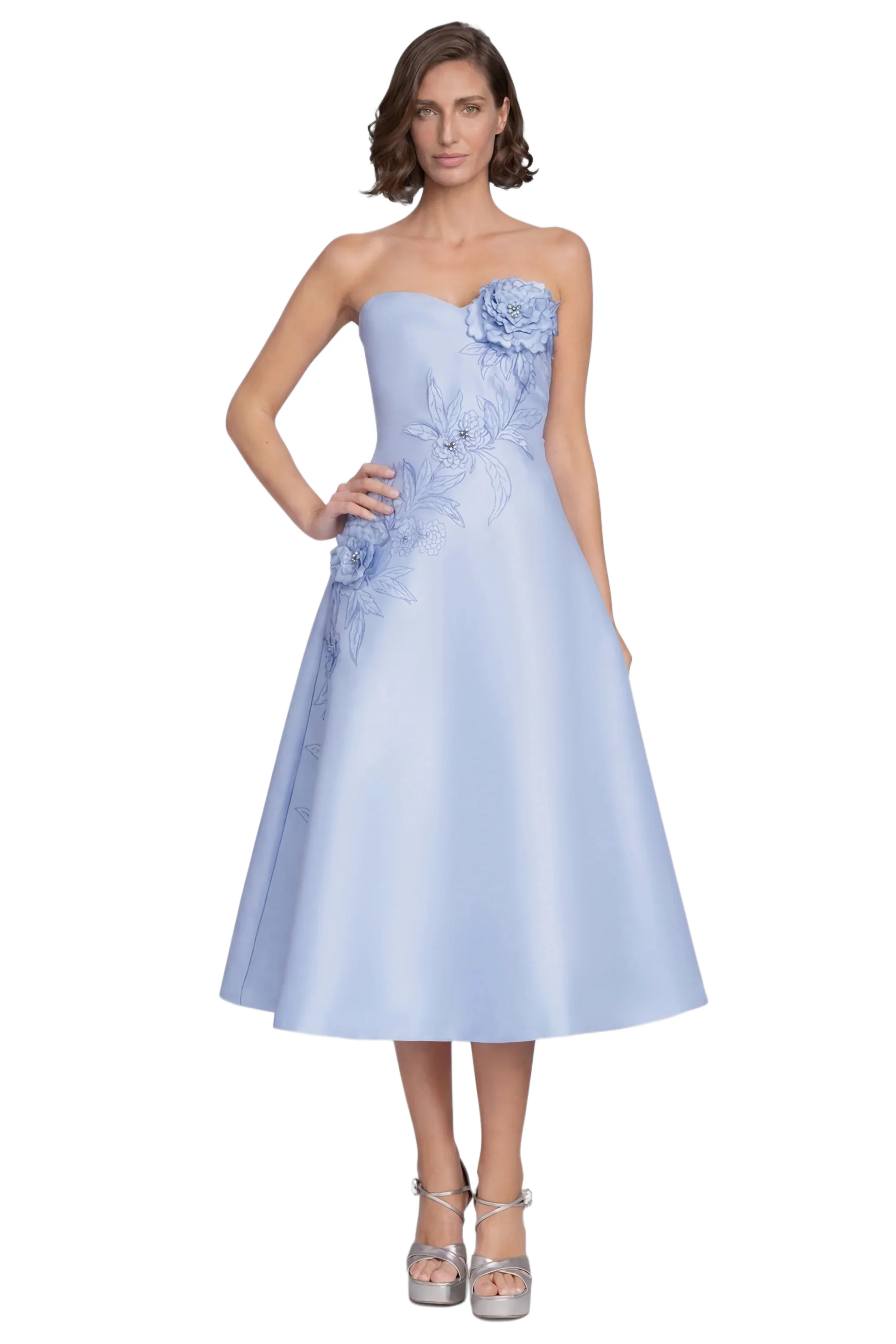 Sweetheart Strapless A-Line Midi Dress