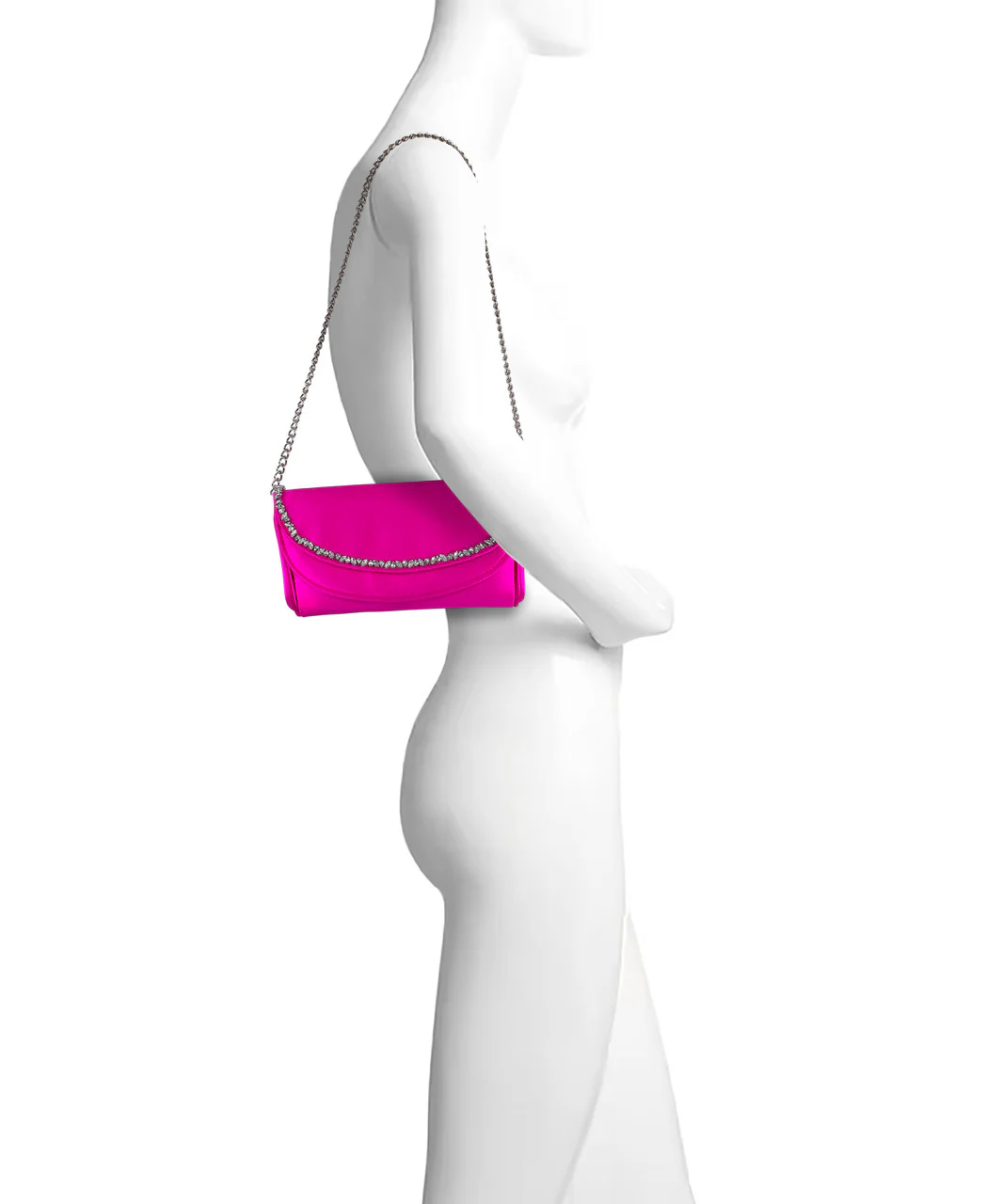 Talia Satin Double Flap Clutch with Crystal Trim - Image 20