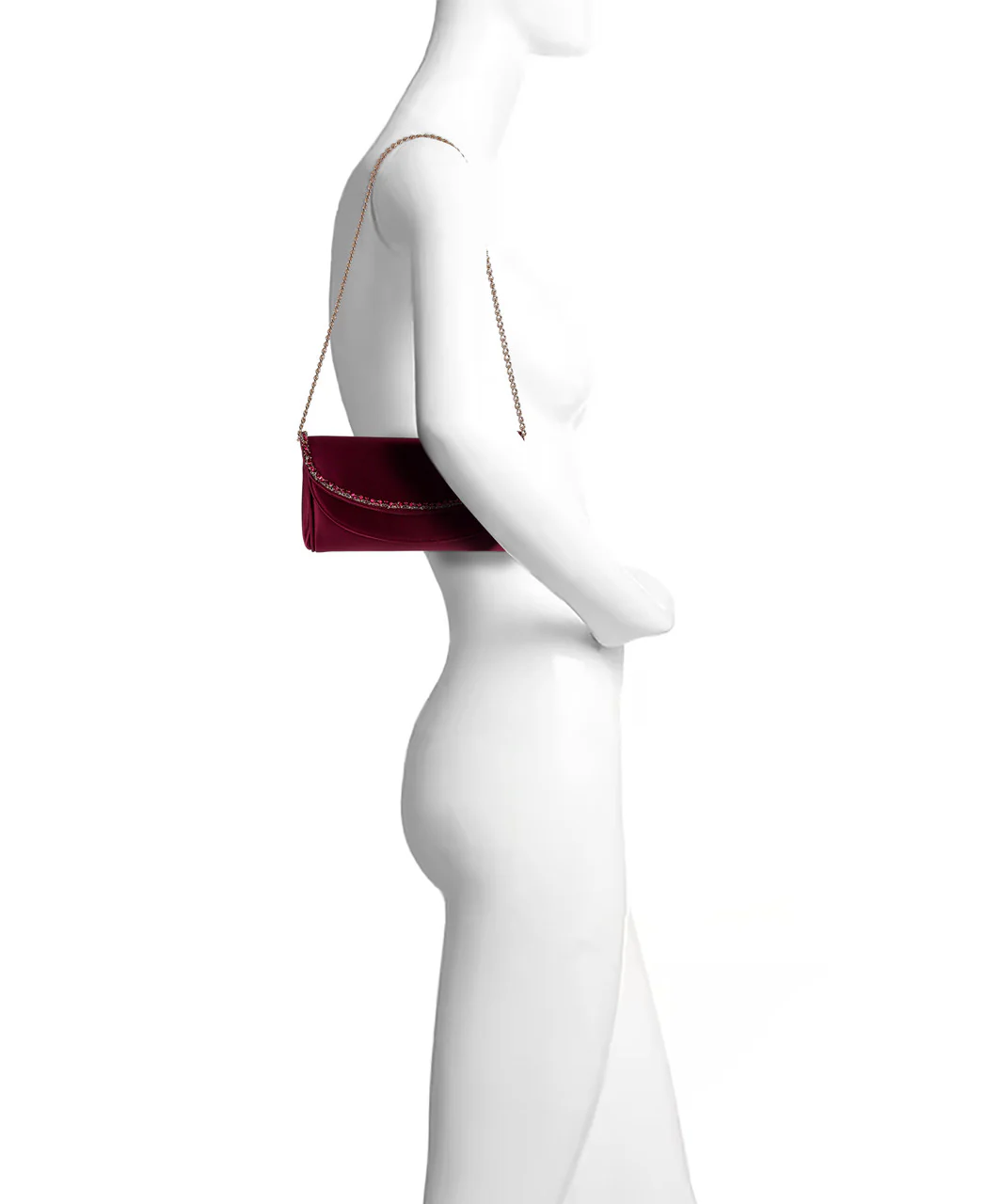 Talia Satin Double Flap Clutch with Crystal Trim - Image 25