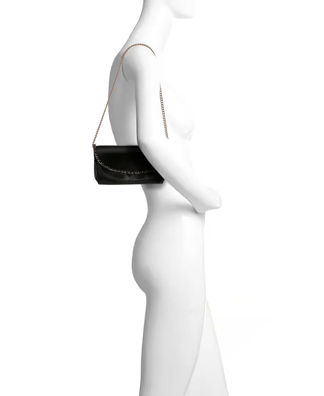 Talia Satin Double Flap Clutch with Crystal Trim - Image 30