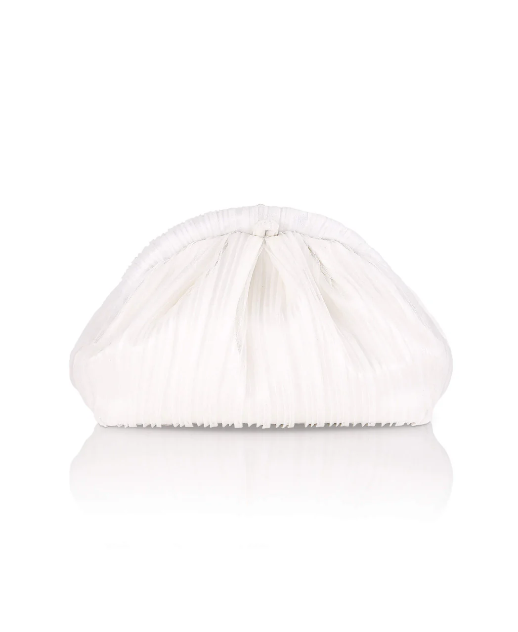 Vale Pleated Tulle and Satin Mini Pouch Clutch - Image 3