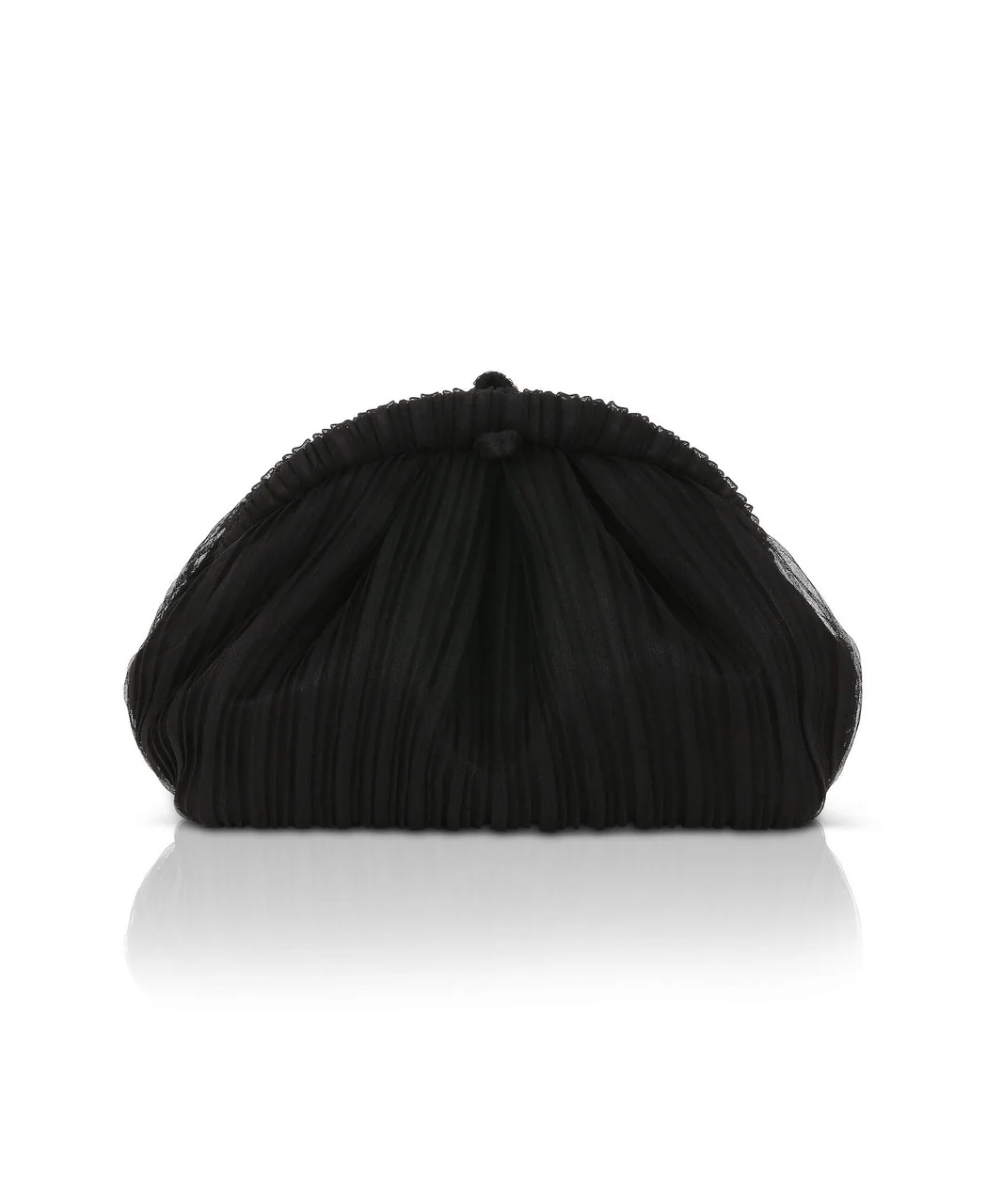 Vale Pleated Tulle and Satin Mini Pouch Clutch - Image 8