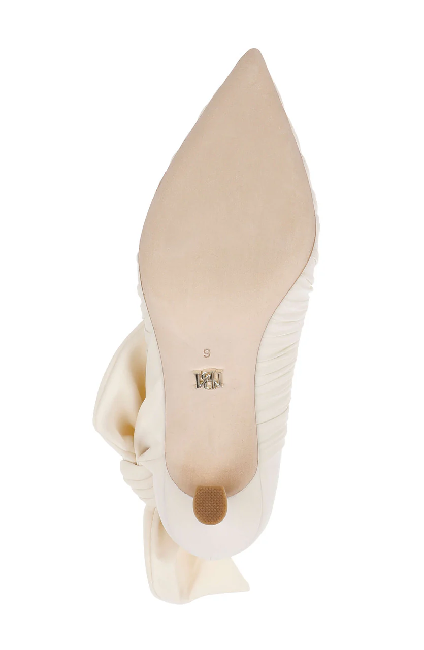 Vanesa Ruched Pointed Toe Pumps with Bow - Image 7