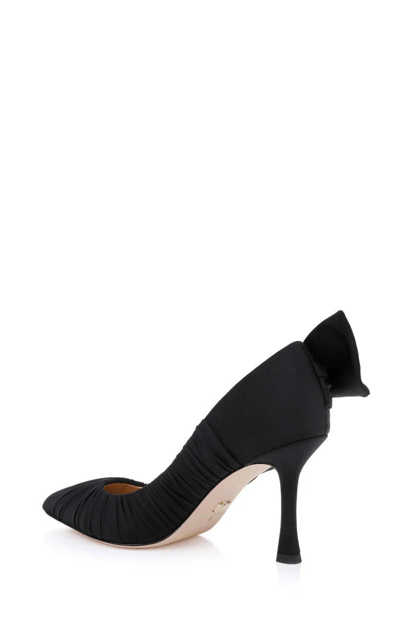 Vanesa Ruched Pointed Toe Pumps with Bow - Image 71