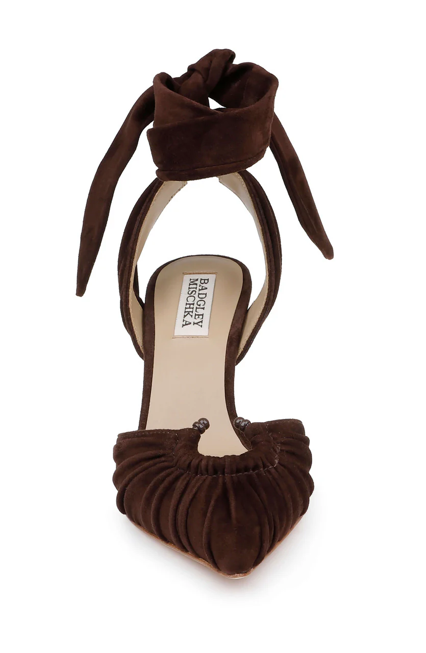 Vania II Suede Ankle Tie Pumps - Image 4