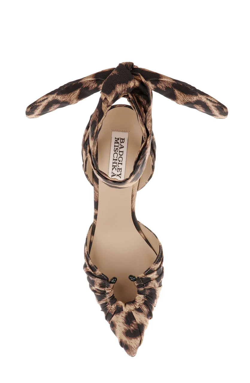 Vania Leopard Print Ankle Tie Pumps - Image 5
