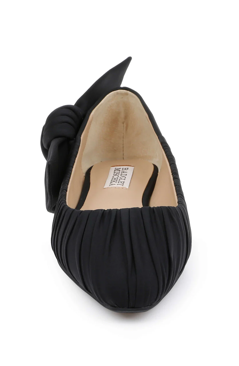 Vayln Ruched Ballet Flats with Oversized Bow - Image 10