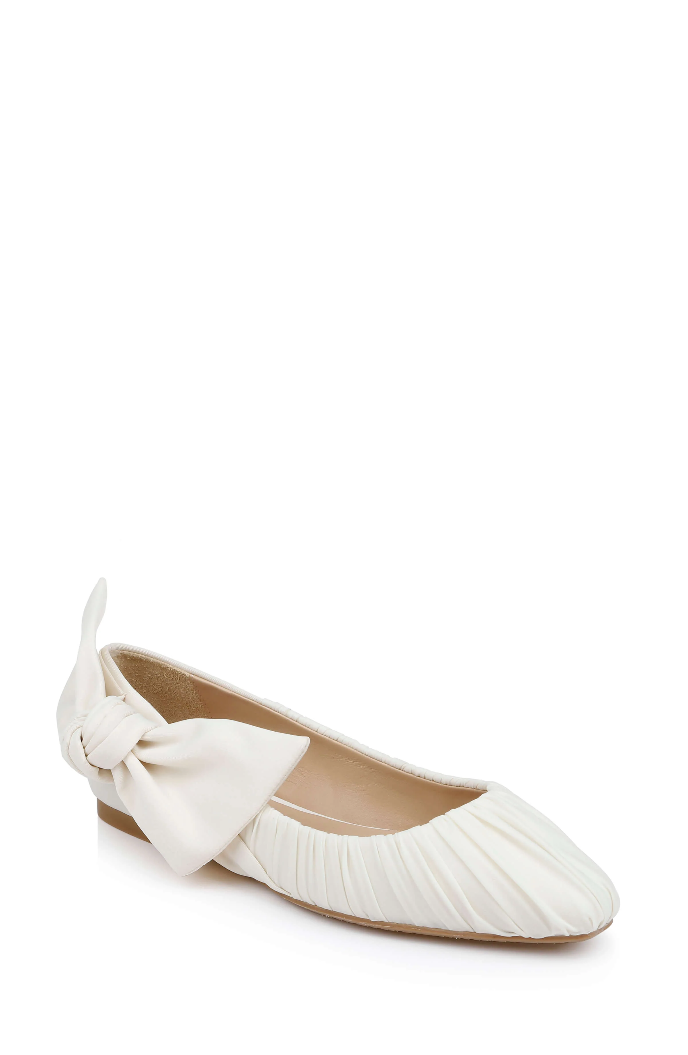 Vayln Ruched Ballet Flats with Oversized Bow - Image 23