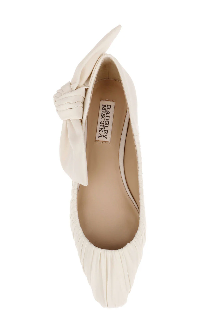 Vayln Ruched Ballet Flats with Oversized Bow - Image 43