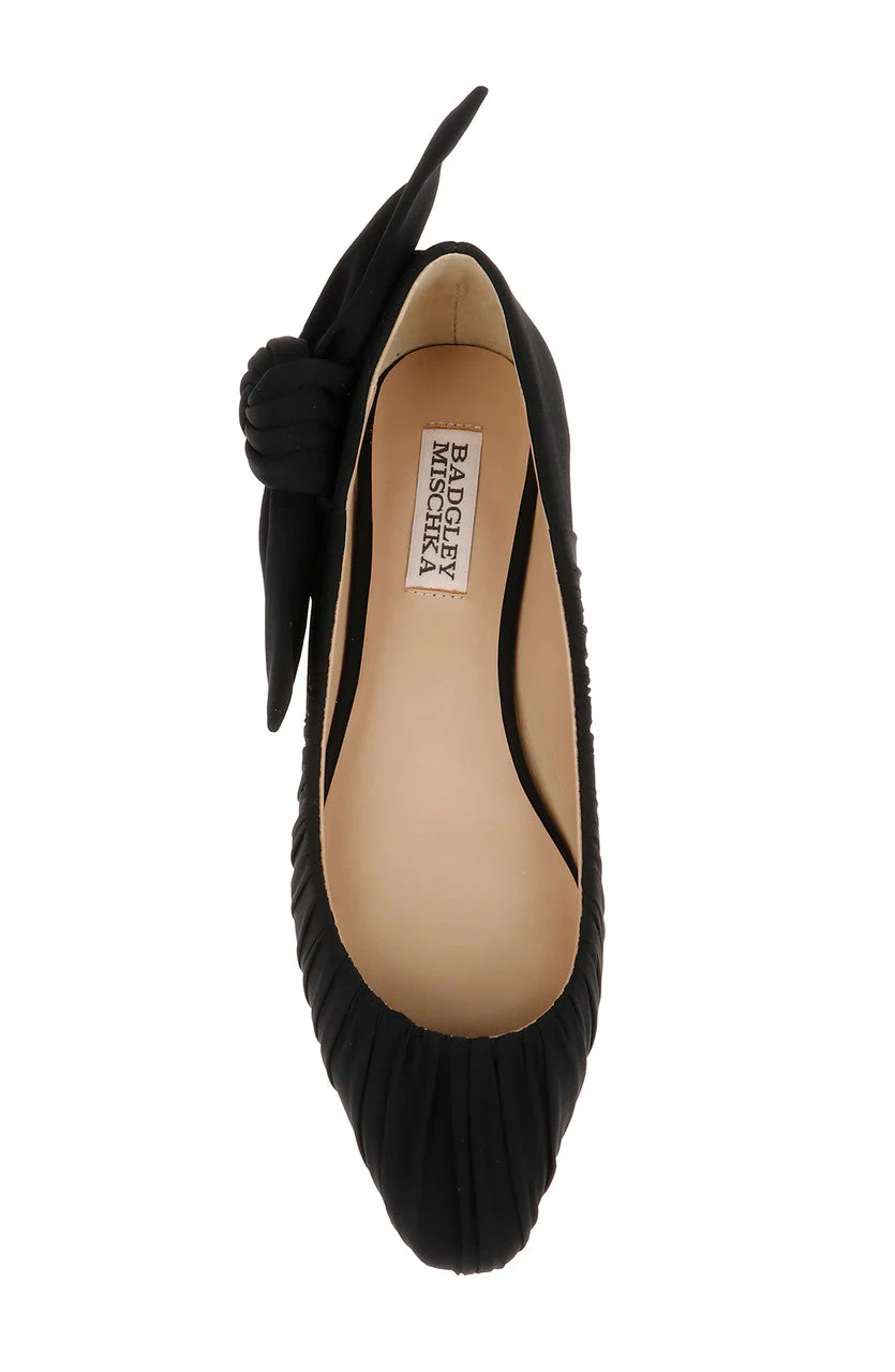 Vayln Ruched Ballet Flats with Oversized Bow - Image 49
