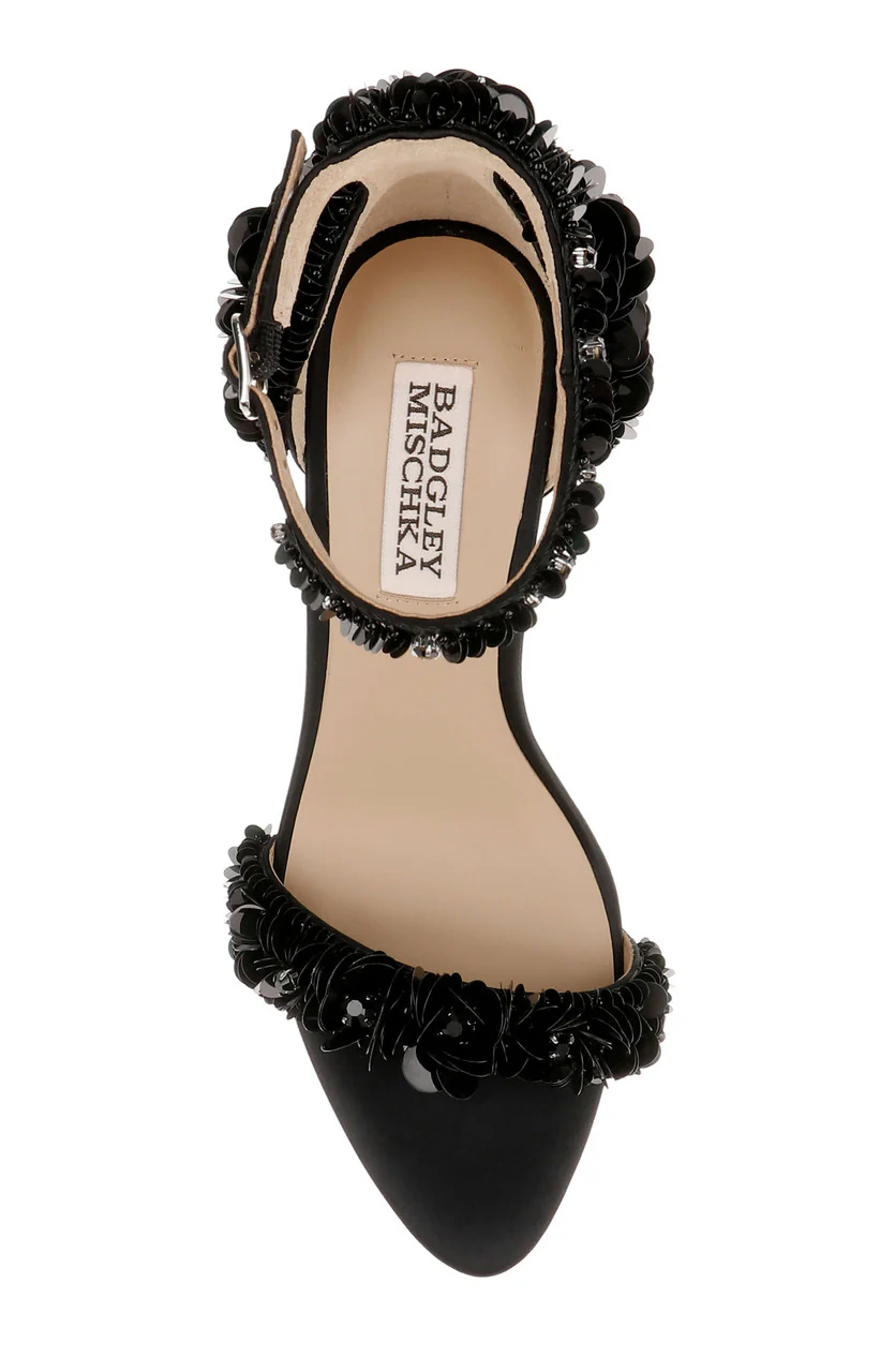 Venus Sequin & Crystal Ankle Strap Heels - Image 11