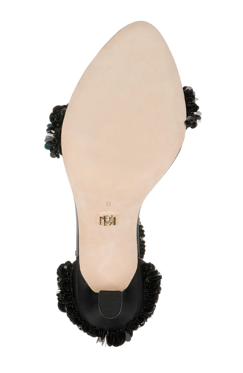 Venus Sequin & Crystal Ankle Strap Heels - Image 12