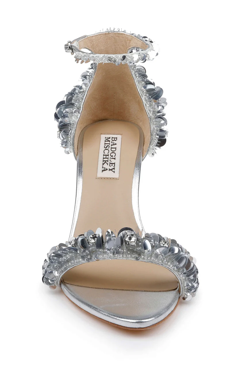 Venus Sequin & Crystal Ankle Strap Heels - Image 4