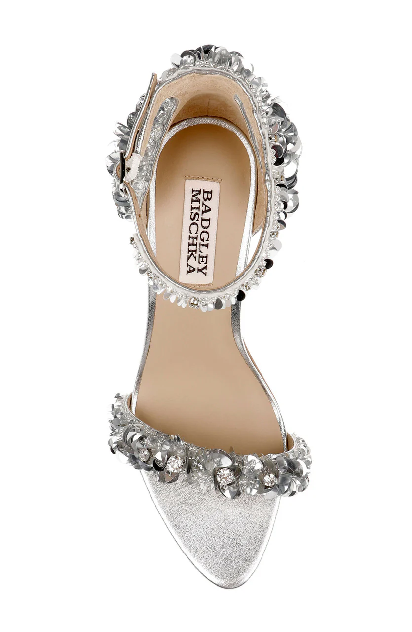 Venus Sequin & Crystal Ankle Strap Heels - Image 5