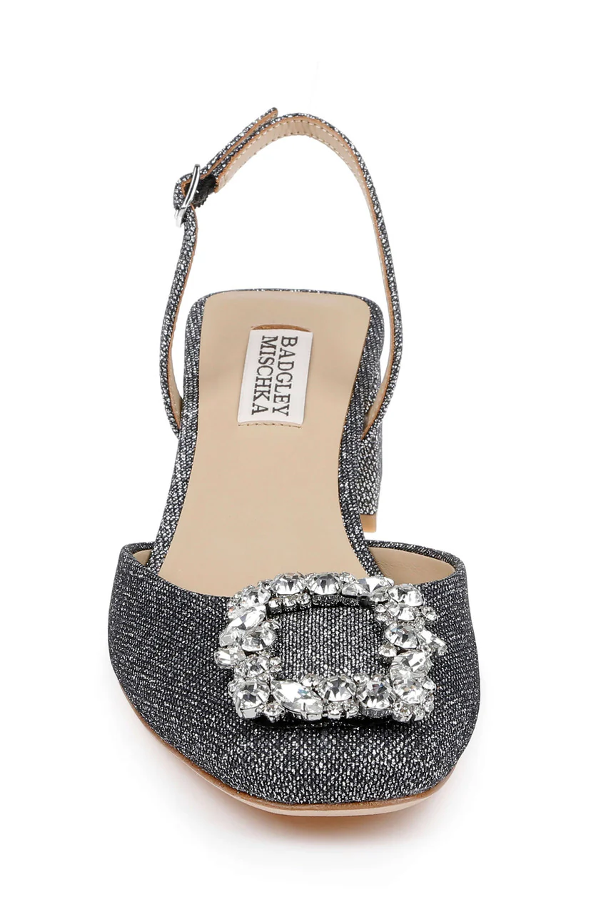 Vivia Satin Block Heel Slingbacks with Crystal Buckle - Image 28