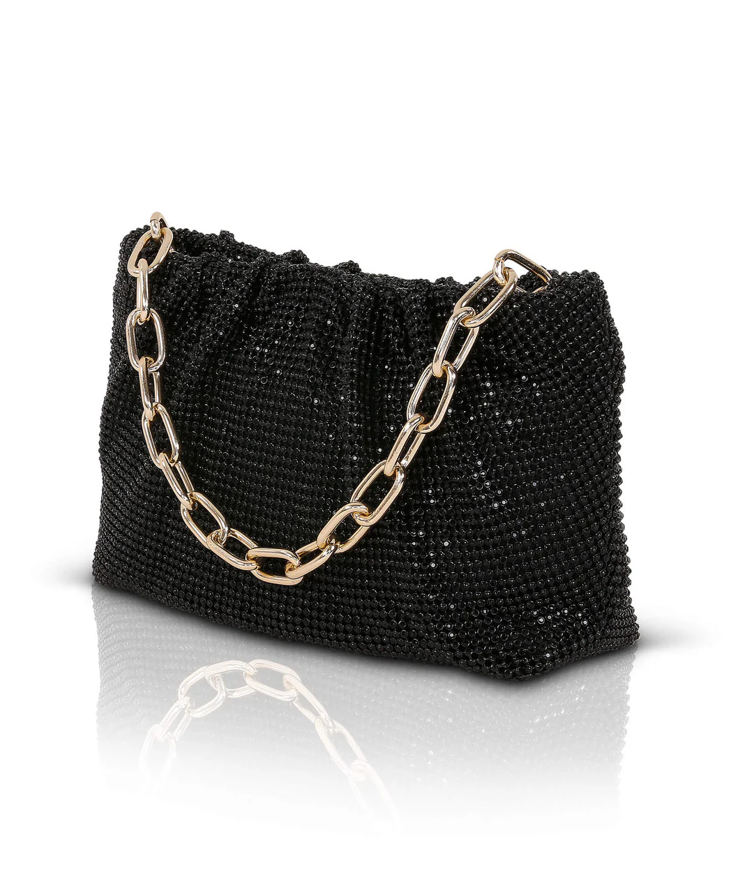 Vivienne Crystal Mesh Pleated Pouch - Image 2