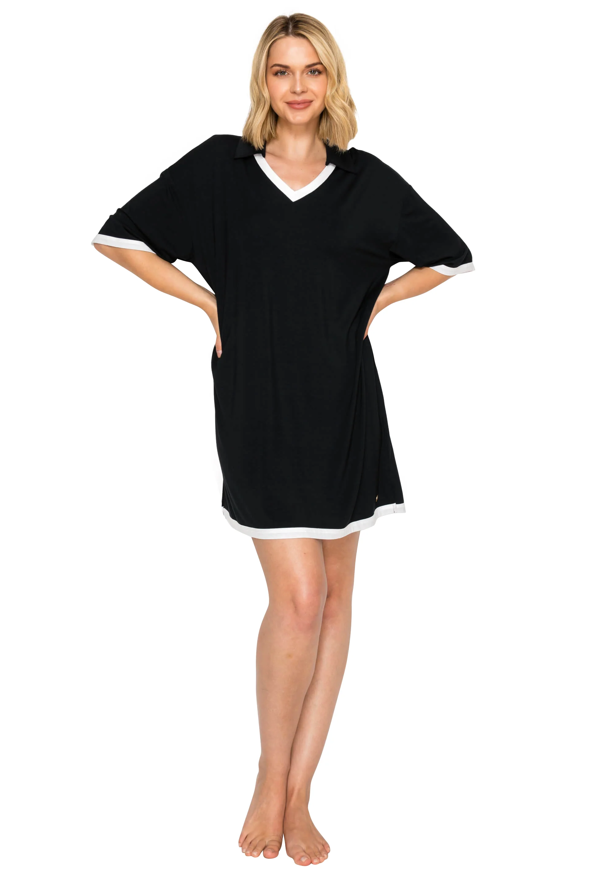 Yummy Modal Blend Collared Sleep Dress - Image 12