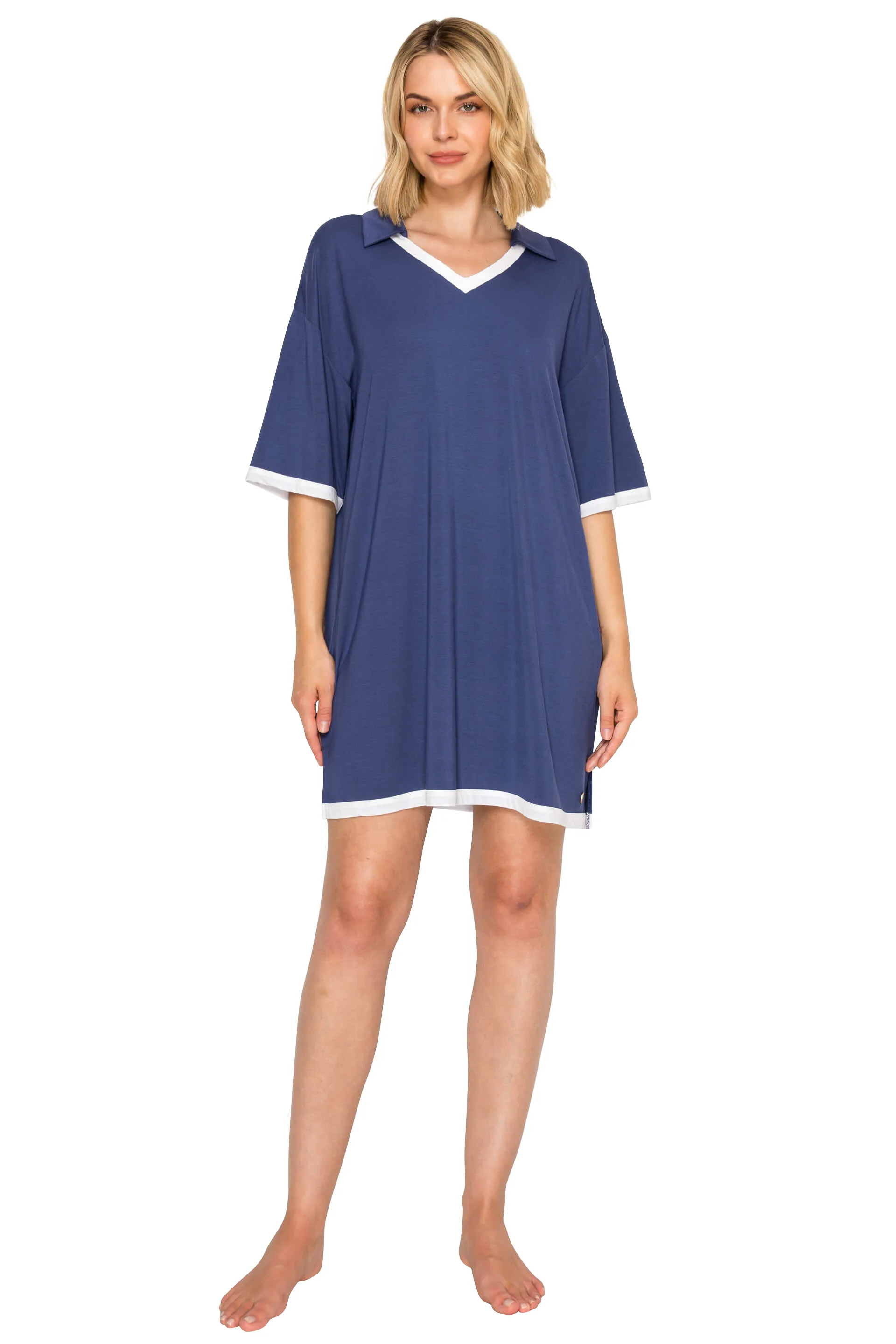 Yummy Modal Blend Collared Sleep Dress - Image 16
